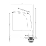 Bellino Brushed Yellow Gold Tall Basin Mixer Aquaperla