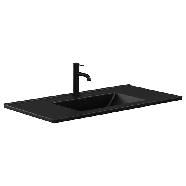 Dolce Matte Black Full Depth Ceramic Basin Top 900 fienza