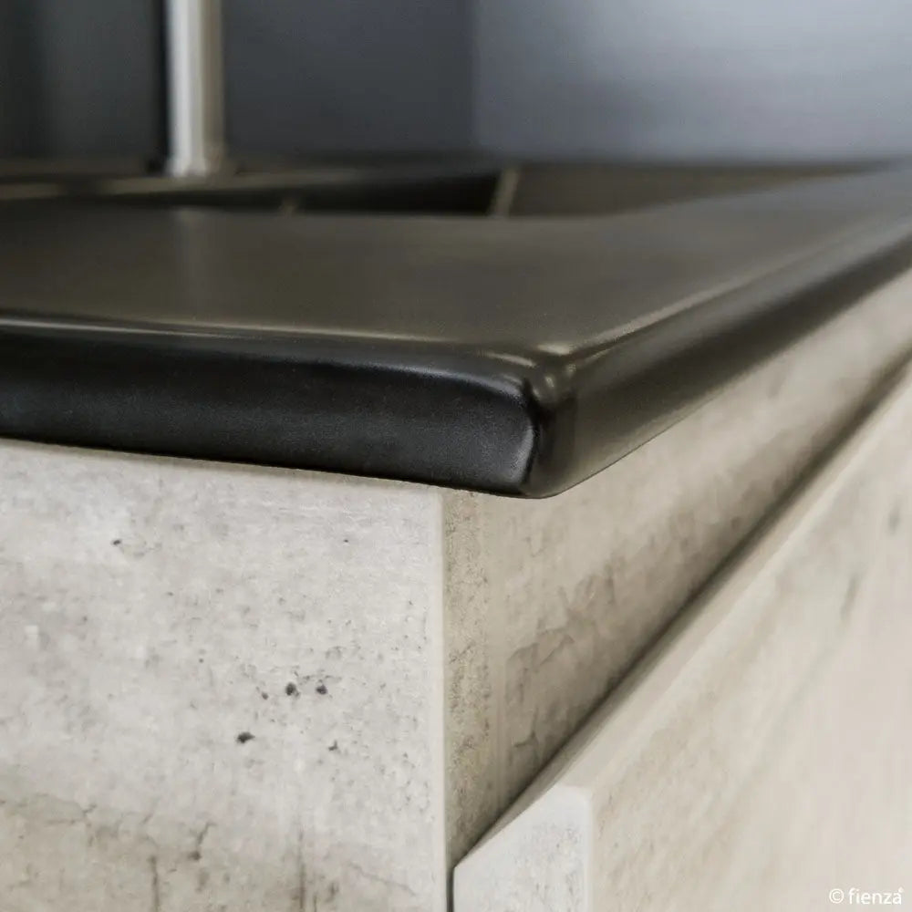 Dolce Matte Black Full Depth Ceramic Basin Top 1200 fienza