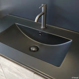 Dolce Matte Black Full Depth Ceramic Basin Top 750 fienza