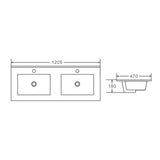Mercio 1200mm Double Bowl Ceramic Top Vanity Basin mercioaustralia