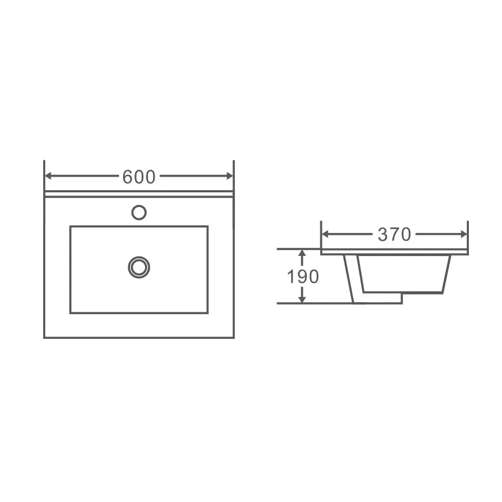 Mercio 600mm Slim Ceramic Top Vanity Basin mercioaustralia