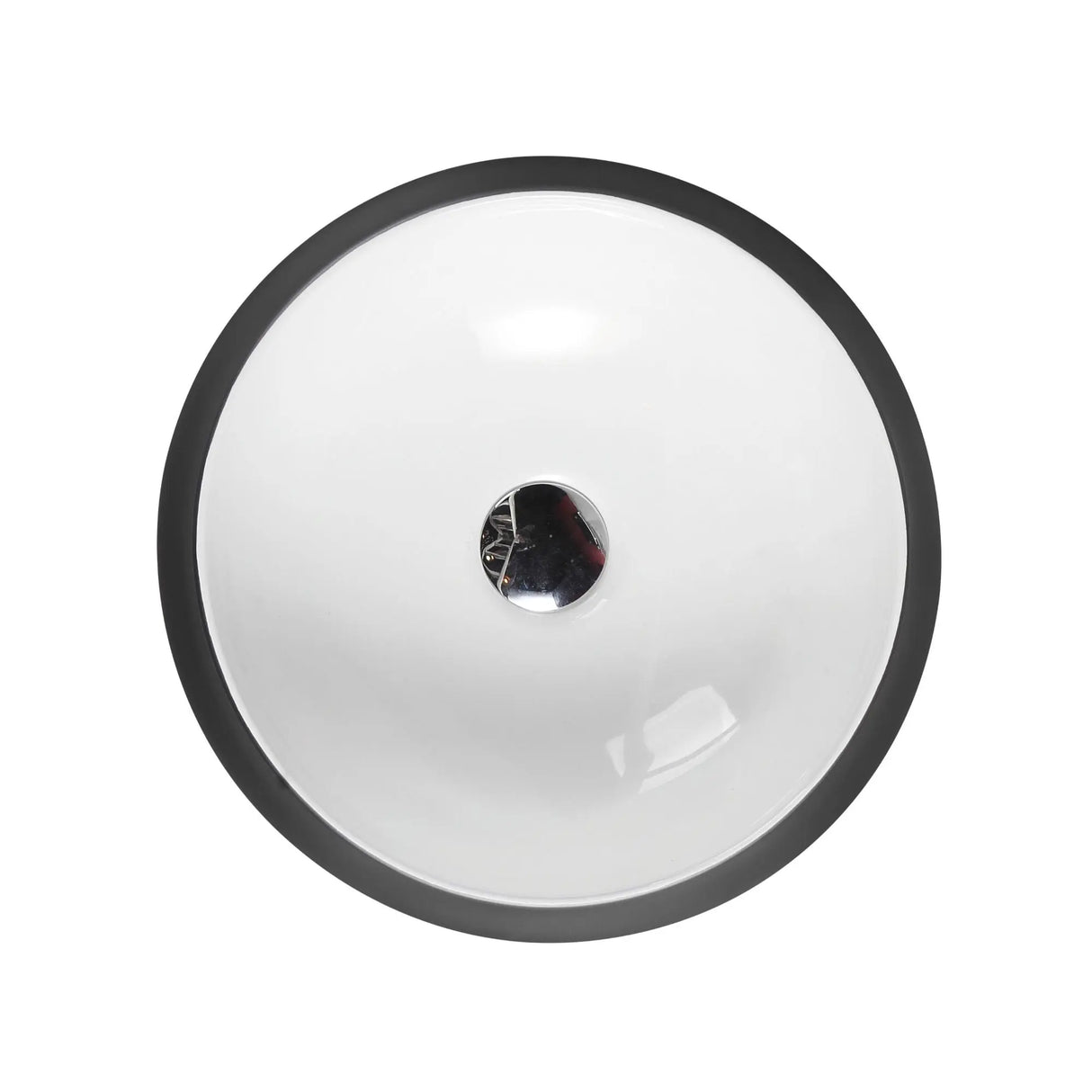 Trier 32 Counter-Top Round Basin - White with Gunmetal Finishing mercioaustralia
