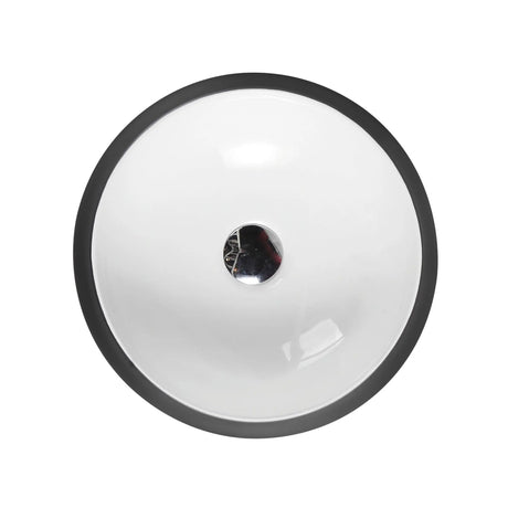 Trier 32 Counter-Top Round Basin - White with Gunmetal Finishing mercioaustralia