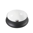 Trier 32 Counter-Top Round Basin - White with Gunmetal Finishing mercioaustralia