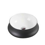 Trier 32 Counter-Top Round Basin - White with Gunmetal Finishing mercioaustralia