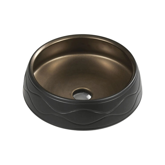 Trier 75 Counter-Top Round Basin - Bronze with Art Matt Black mercioaustralia