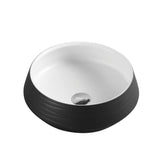 Trier 80 Counter-Top Round Basin - White with Art Matt Black mercioaustralia