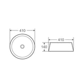 Trier 80 Counter-Top Round Basin - White with Art Matt Black mercioaustralia