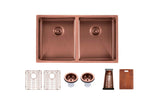 Handmade Stainless Steel Copper PVD Double Bowl Kitchen Sink 1.2mm (Top/Flush/Undermount) 820*457*230mm Aquaperla