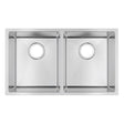 Handmade Stainless Steel Chrome Double Bowl Kitchen Sink 1.2mm (Top/Flush/Undermount) 740*440*200mm Aquaperla
