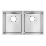 Handmade Stainless Steel Chrome Double Bowl Kitchen Sink 1.2mm (Top/Flush/Undermount) 740*440*200mm Aquaperla