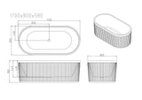 Tyler Freestanding Fluted Bathtub – Gloss White mercioaustralia