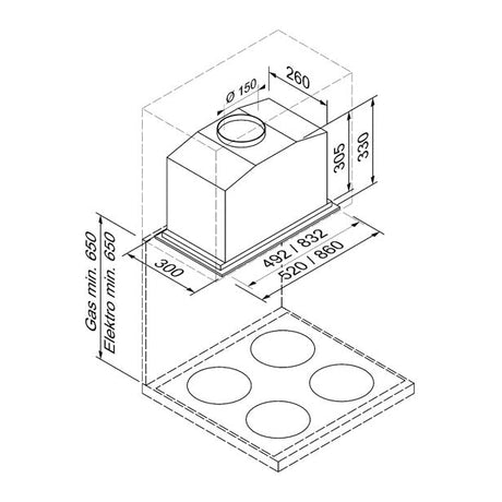 BLAUPUNKT 90CM UNDERMOUNT (STAINLESS STEEL) Blaupunkt