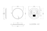 Luna Round Touchless 600 X 600 Frameless LED Mirror - Three Light Temperatures Poseidonbk