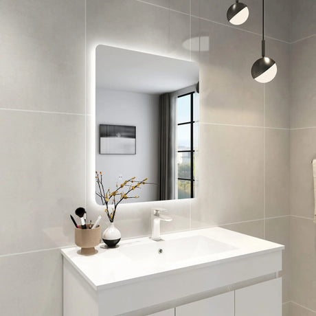 Jasper Rectangular Touchless 600 X 750 Frameless LED Mirror - Three Light Temperatures Poseidonbk