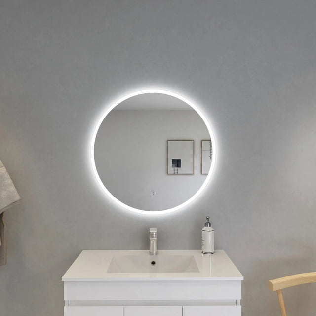Luna Round Touchless 800 X 800 Frameless LED Mirror - Three Light Temperatures Poseidonbk