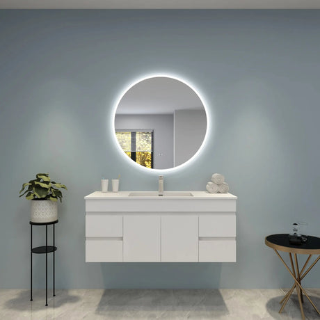 Luna Round Touchless 600 X 600 Frameless LED Mirror - Three Light Temperatures Poseidonbk