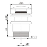40mm Chrome Pop Up Waste Universal Non Overflow Aquaperla