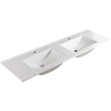 Vanessa Full Depth Double Bowl Poly-Marble Basin Top 1500 fienza