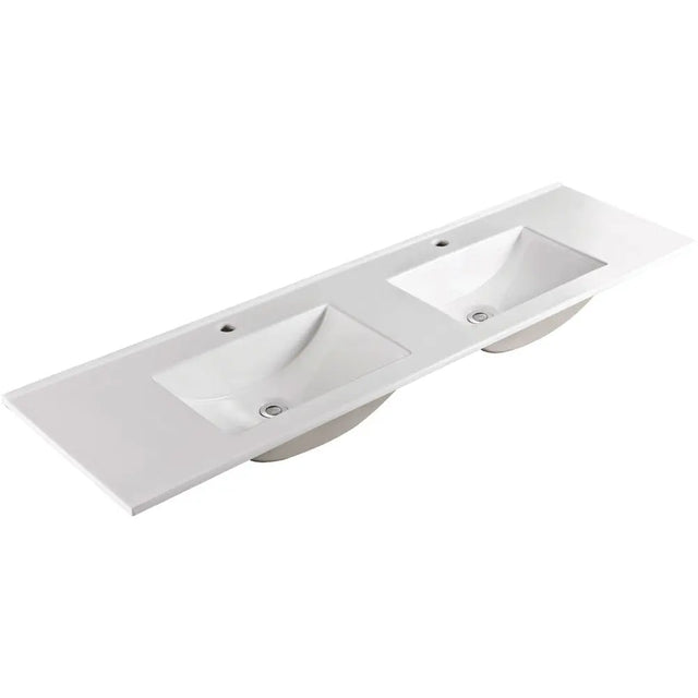 Vanessa Full Depth Double Bowl Poly-Marble Basin Top 1800 fienza