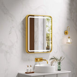 Venus 600×750 / 750×900 / 1200×750mm LED Rectangular Mirror – Brushed Gold Frame mercioaustralia