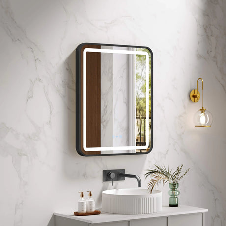 Venus 600×750 / 750×900 / 1200×750mm LED Rectangular Mirror – Matt Black Frame mercioaustralia