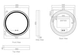 Venus 600/750/900mm LED Round Mirror – Gun Metal Frame mercioaustralia