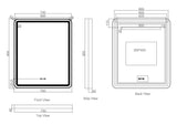 Venus 600×750 / 750×900 / 1200×750mm LED Rectangular Mirror – Gun Metal Frame mercioaustralia