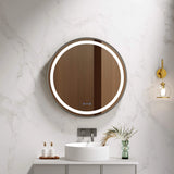 Venus 600/750/900mm LED Round Mirror – Gun Metal Frame mercioaustralia