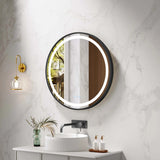 Venus 600/750/900mm LED Round Mirror – Matt Black Frame mercioaustralia
