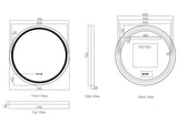 Venus 600/750/900mm LED Round Mirror – Gun Metal Frame mercioaustralia