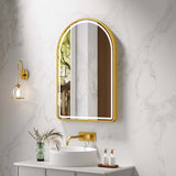 Venus 600×900mm LED Arch Mirror– Brushed Gold Frame mercioaustralia