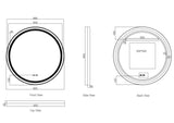 Venus 600/750/900mm LED Round Mirror – Gun Metal Frame mercioaustralia