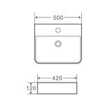 Vento 50M Wall-Hung Rectangular Basin mercioaustralia