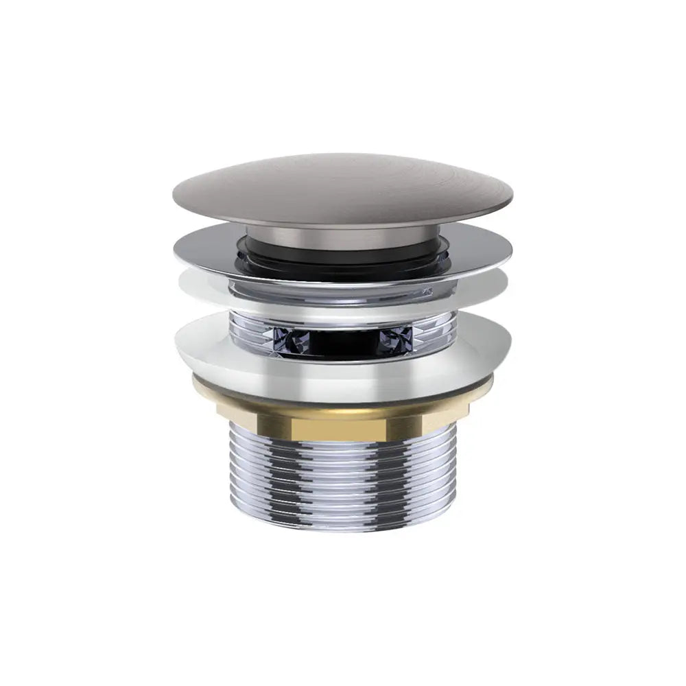 Universal Pull-Out/Pop-Up Brass Cap Bath Waste with Overflow, Gun Metal fienza