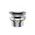 Universal Pull-Out/Pop-Up Brass Cap Bath Waste with Overflow, Gloss White fienza