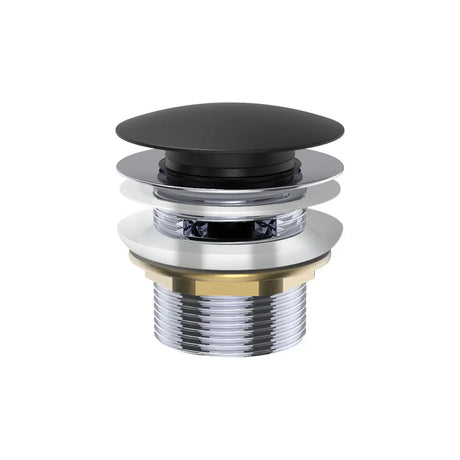 Universal Pull-Out/Pop-Up Brass Cap Bath Waste with Overflow, Matte Black fienza