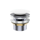 Universal Pull-Out/Pop-Up Brass Cap Bath Waste with Overflow, Matte White fienza