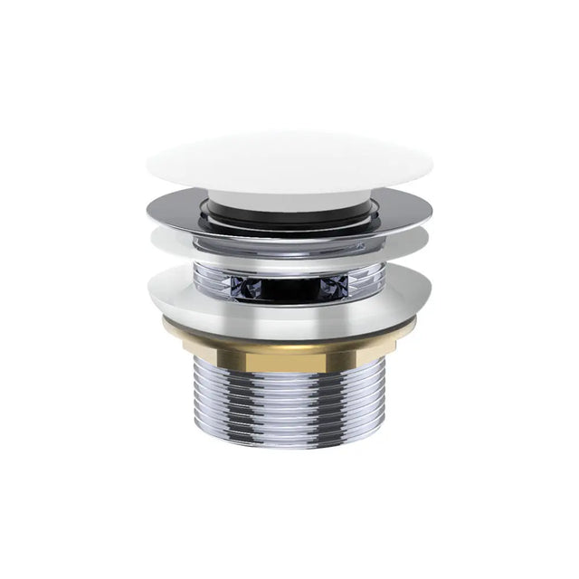 Universal Pull-Out/Pop-Up Brass Cap Bath Waste with Overflow, Matte White fienza