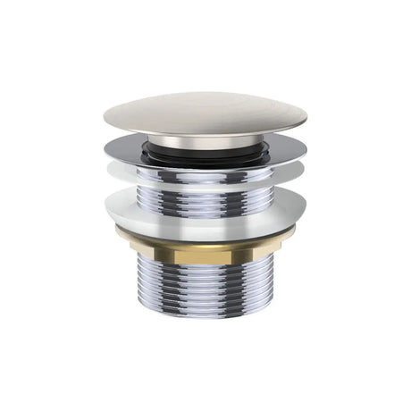 Universal Pull-Out/Pop-Up Brass Cap Bath Waste, Non-Overflow, Brushed Nickel fienza