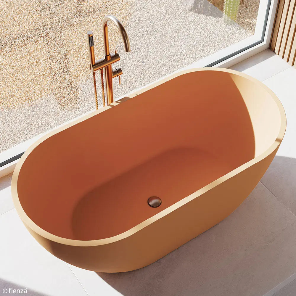 Universal Pull-Out/Pop-Up Brass Cap Bath Waste, Non-Overflow, Brushed Copper fienza