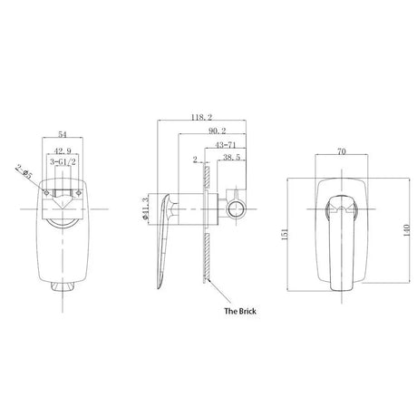 Bellino Gun Metal Grey Wall Mixer Aquaperla