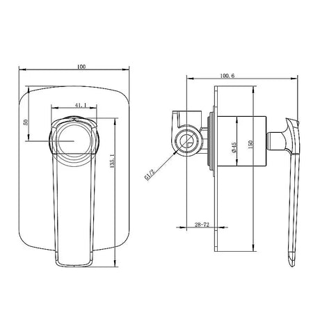 ESPERIA - Chrome Wall Mixer Aquaperla