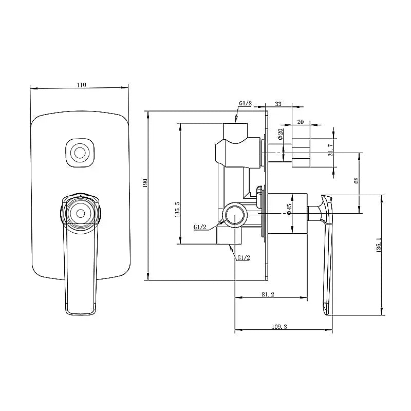 ESPERIA - Gunmetal Diverter Mixer Aquaperla