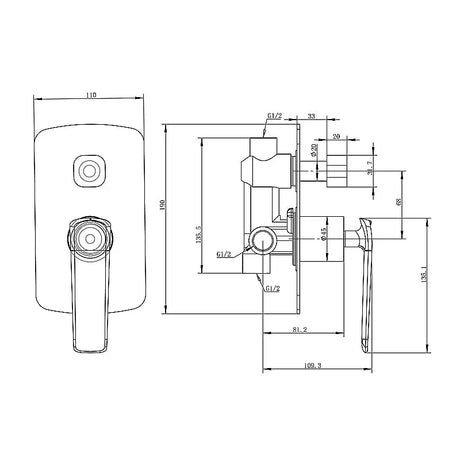 ESPERIA - Black Diverter Mixer Aquaperla