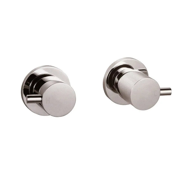 Pentro Brushed Nickel Round Shower Taps Aquaperla