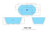 Olivia Gloss White Free Standing Bathtub 1300*700*560 mm Poseidonbk