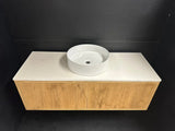 Bellevue PVC Wall Hung Vanity 1200mm (Single Bowl/Double Bowl) (Prime Oak) Poseidon