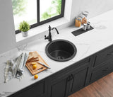 Matt Black Camden Fireclay Kitchen/Laundry Sink Round Single Bowl 470*228mm Poseidonbk